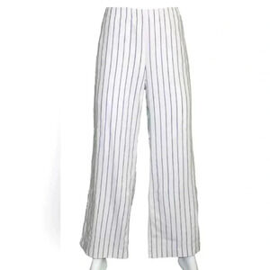 Lands' End White and Black Striped Trousers